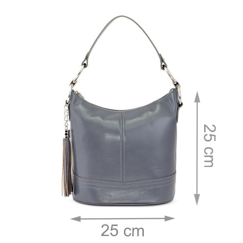 Geanta piele gri GF256
