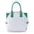 Geanta piele alb cu verde GF258