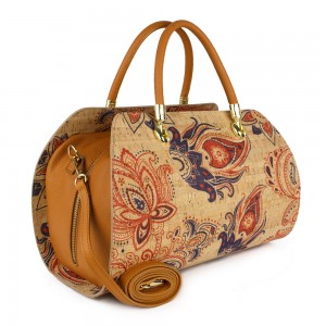 Geanta piele imprimeu paisley/ maro GF260
