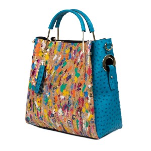 Geanta piele turcoaz paisley GF2608