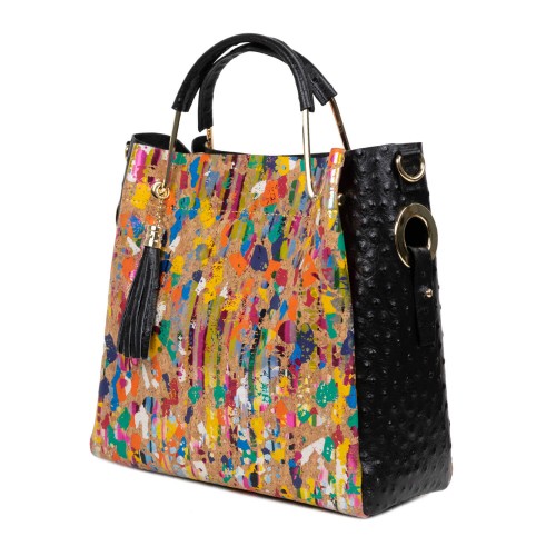 Geanta piele neagra paisley GF2610