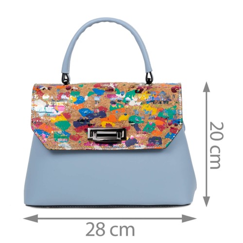 Geanta piele bleumarin prafuit /paisley GF2635