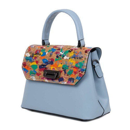 Geanta piele bleumarin prafuit /paisley GF2635
