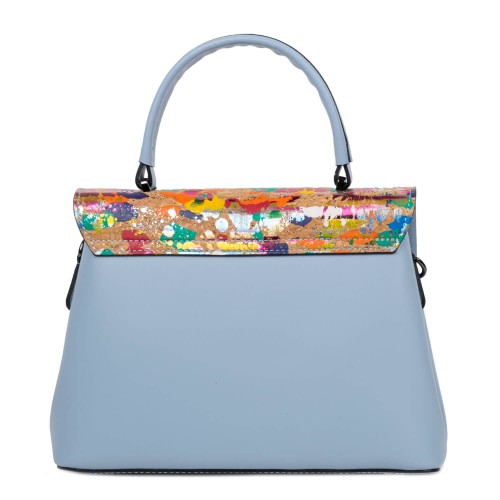 Geanta piele bleumarin prafuit /paisley GF2635