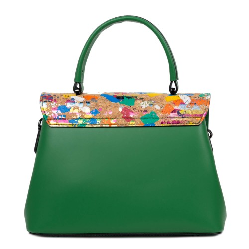 Geanta piele naturala verde/paisley GF2637