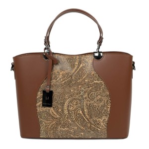 Geanta piele maro /paisley GF2643