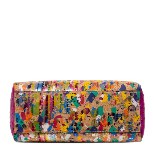 Geanta piele roz inchis /paisley GF2647