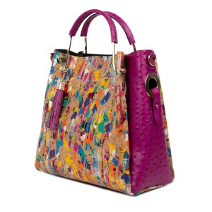 Geanta piele roz inchis /paisley GF2647