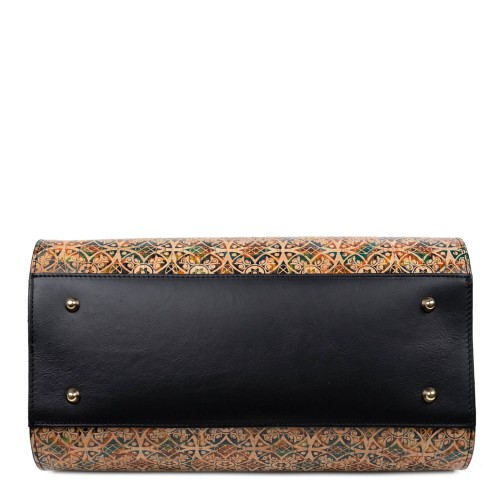 Geanta piele cu imprimeu paisley /negru GF2648
