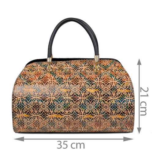 Geanta piele cu imprimeu paisley /negru GF2648