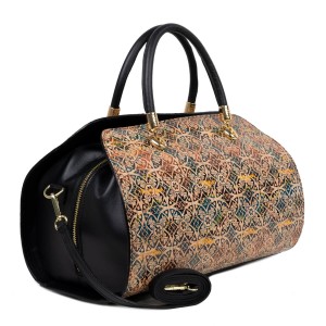 Geanta piele cu imprimeu paisley /negru GF2648
