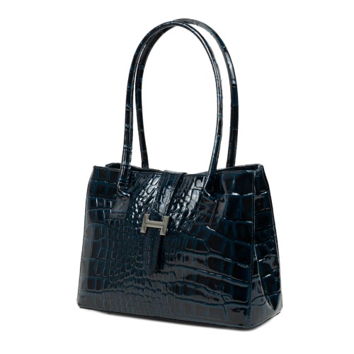 Geanta piele lacuita bleumarin GF2667