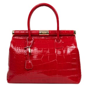 Geanta piele rosie lacuita GF2809