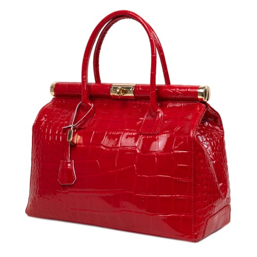 Geanta piele rosie lacuita GF2809