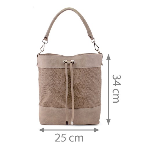 Geanta piele crem inchis GF281