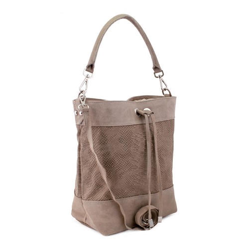Geanta piele crem inchis GF281