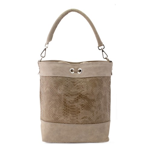 Geanta piele crem inchis GF281