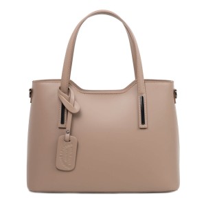 Geanta piele taupe inchis GF2886