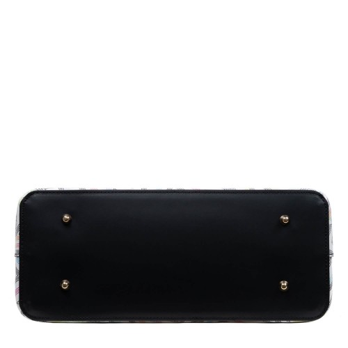 Geanta dama piele neagra/alb multicolor GF3028