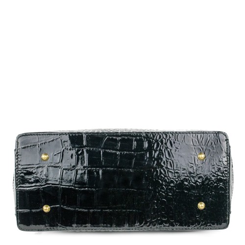 Geanta piele neagra lacuita GF306