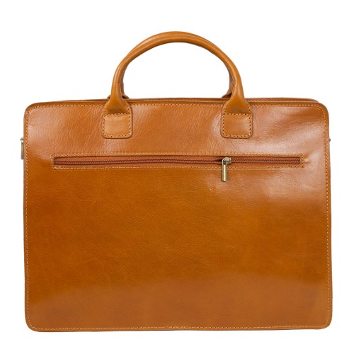 Geanta piele maro camel tip servieta GF308