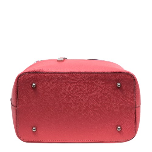 Geanta piele roz imprimeu floral GF3093