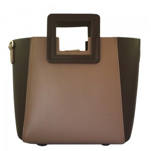 Geanta piele maro/ taupe GF313