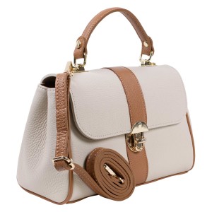 Geanta dama piele  bej/maro GF3381