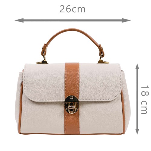 Geanta dama piele  bej/maro GF3381