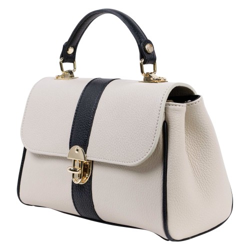 Geanta dama piele bej/negru GF3385