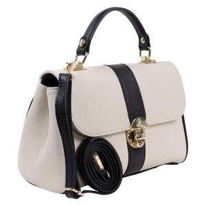 Geanta dama piele bej/negru GF3385