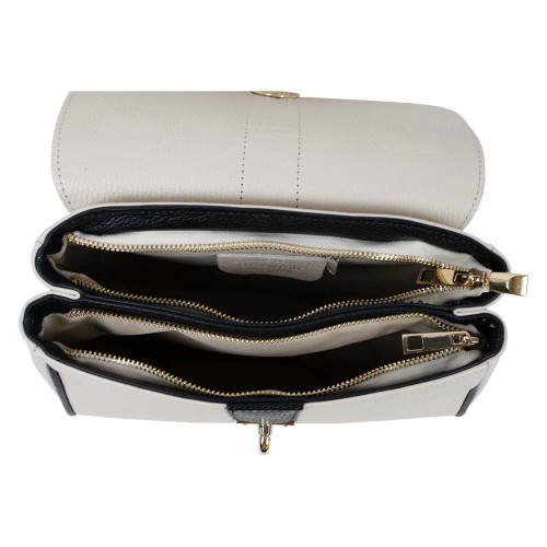 Geanta dama piele bej/negru GF3385