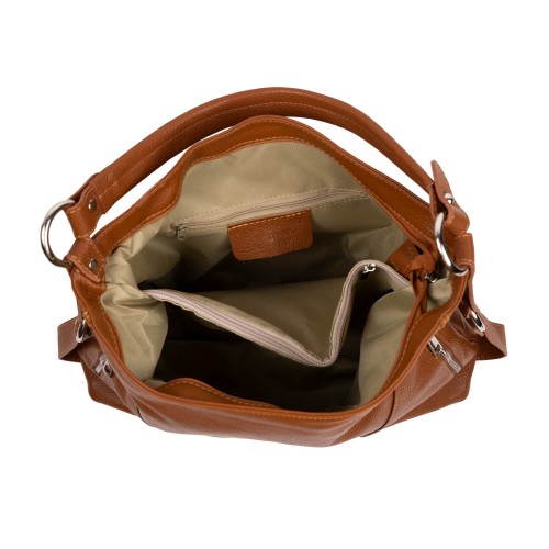 Geanta piele maro deschis GF348