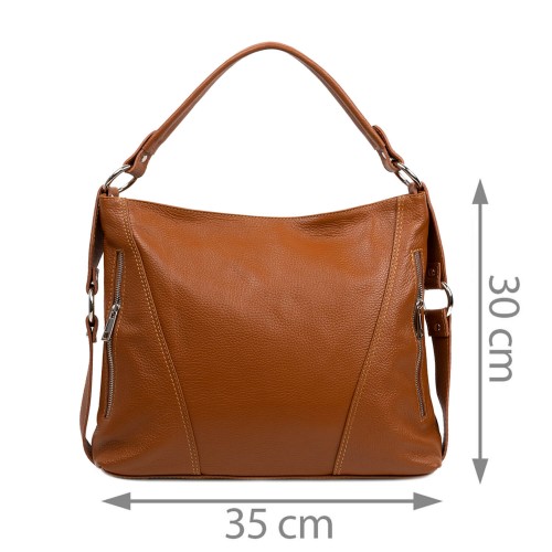 Geanta piele maro deschis GF348