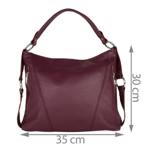Geanta piele bordeaux GF349