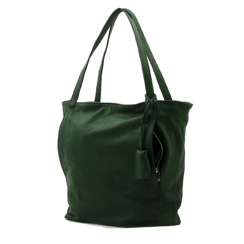 Geanta piele verde GF351