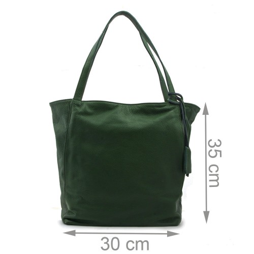 Geanta piele verde GF351