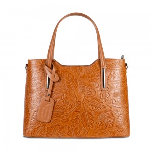 Geanta piele maro cognac GF354