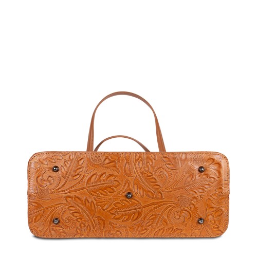 Geanta piele maro cognac GF354