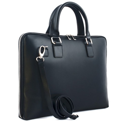 Geanta piele neagra tip servieta GF360
