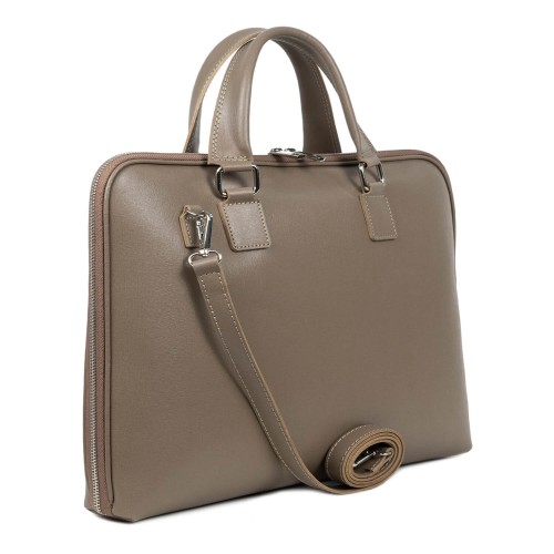 Geanta piele taupe tip servieta GF361