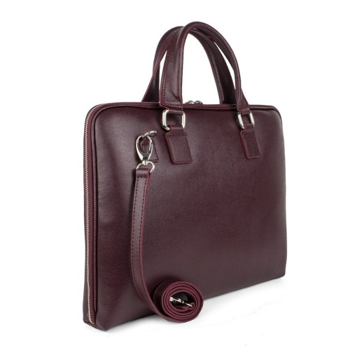 Geanta piele marsala tip servieta GF363