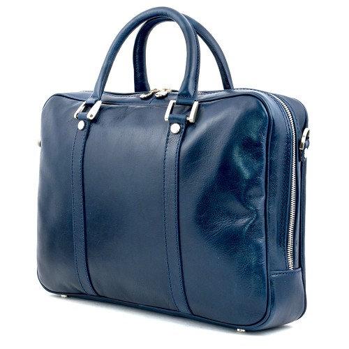Geanta piele bleumarin tip servieta GF374