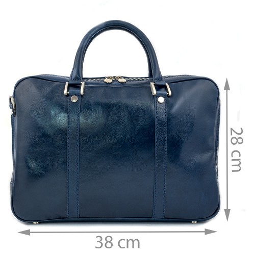 Geanta piele bleumarin tip servieta GF374