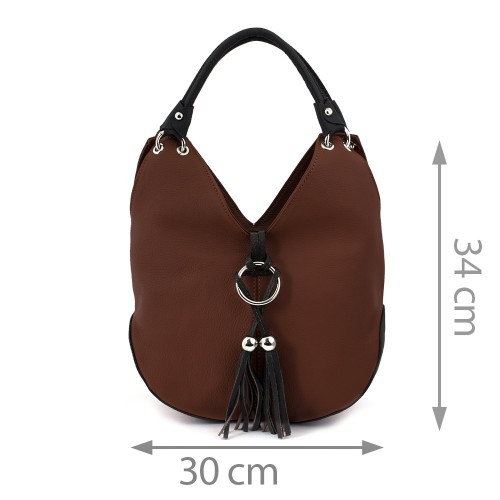 Geanta piele maro inchis GF388
