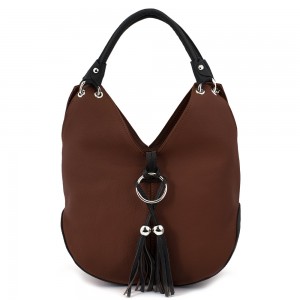 Geanta piele maro inchis GF388