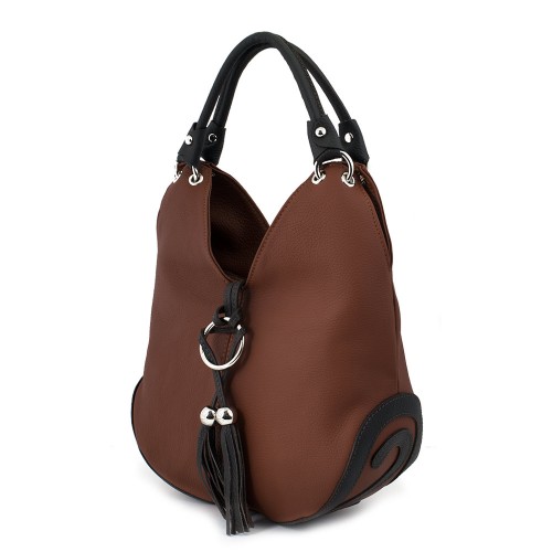 Geanta piele maro inchis GF388