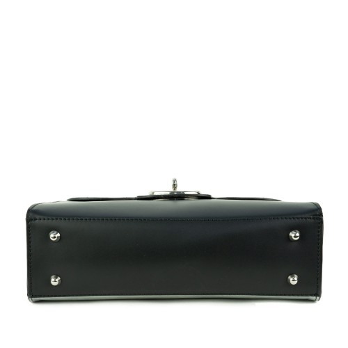 Geanta piele negru/ argintiu GF389