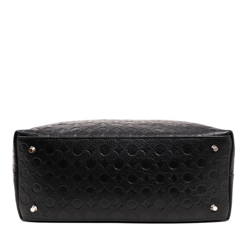 Geanta piele neagra cu imprimeu GF390