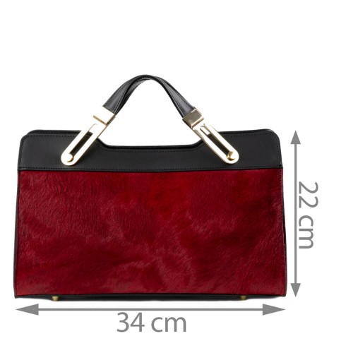 Geanta piele negru cu marsala GF408
